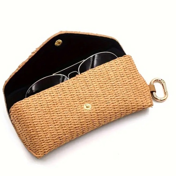 WOVEN Raffia Straw Sunglasses Glasses Sunnies Holder Keychain Unisex BRAND NEW - Picture 4 of 13